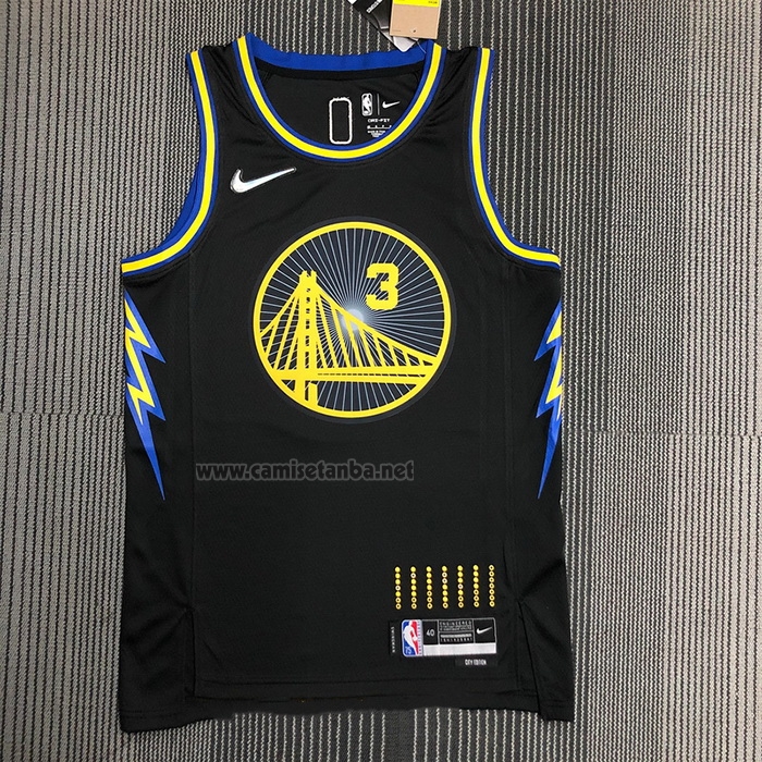 Camiseta Golden State Warriors Jordan Poole #3 Ciudad 2021-22 Negro